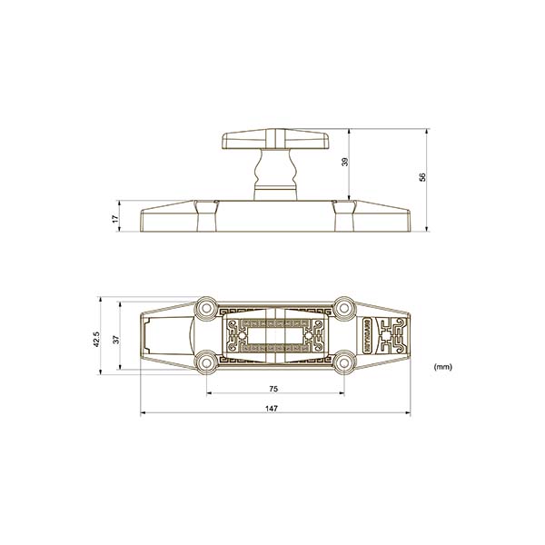 Chốt Cremone Huy Hoàng đồng thau  HC2802