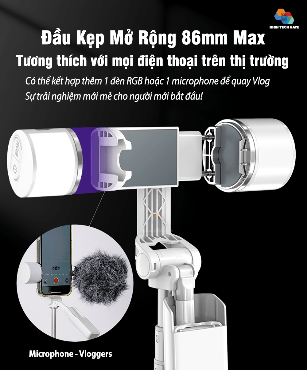 Gậy Chụp Ảnh Tự Sướng Light Stick A900 Có Đèn RGB Đa Chế Độ, Tích Hợp Điều Khiển Bluetooth Selfie, Tay Quay Video 360 Dấu Kín, Hàng Chính Hãng