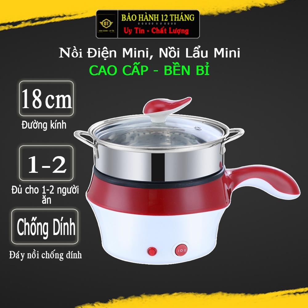 Nồi Lẩu Mini, Ca Nấu Mì 2 Tầng Mini Tặng Kèm Vỉ Hấp Đa Năng, Chiên, Hấp, Lẩu, Rán Tiện Dụng