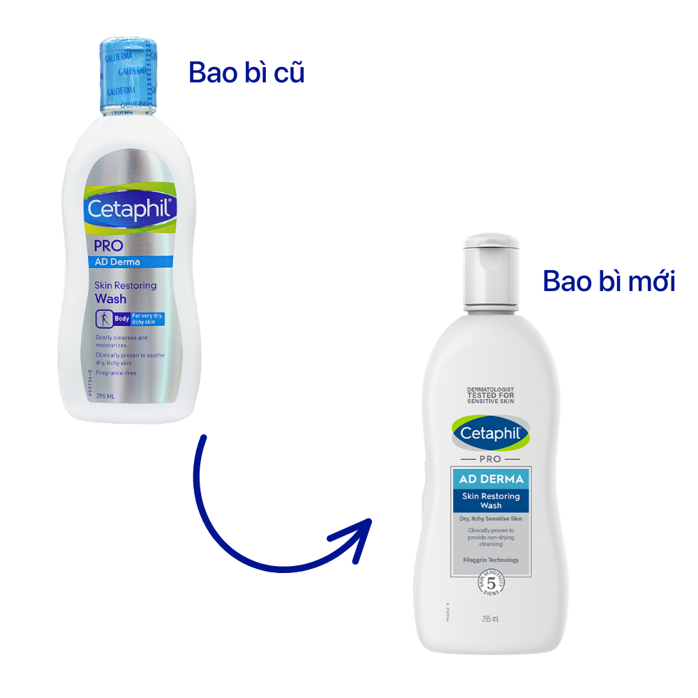 Sữa tắm dưỡng ẩm cho viêm da cơ địa Cetaphil Pro AD Derma Wash 295ml