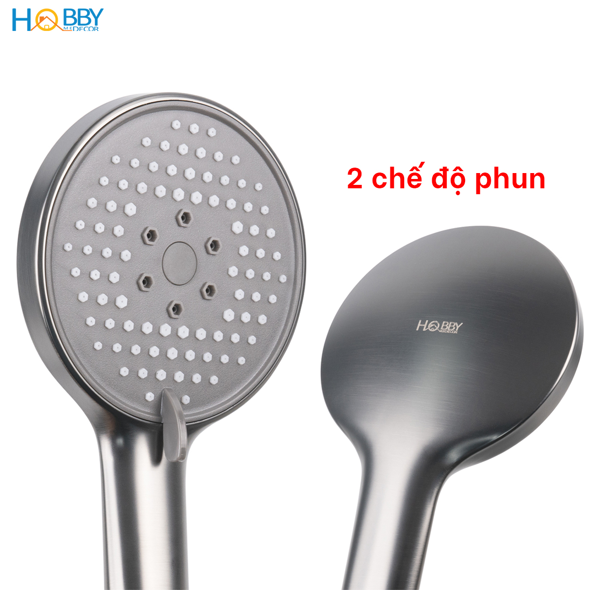 Combo củ sen tay sen nóng lạnh inox 304 sơn xám Hobby home decor CBX1