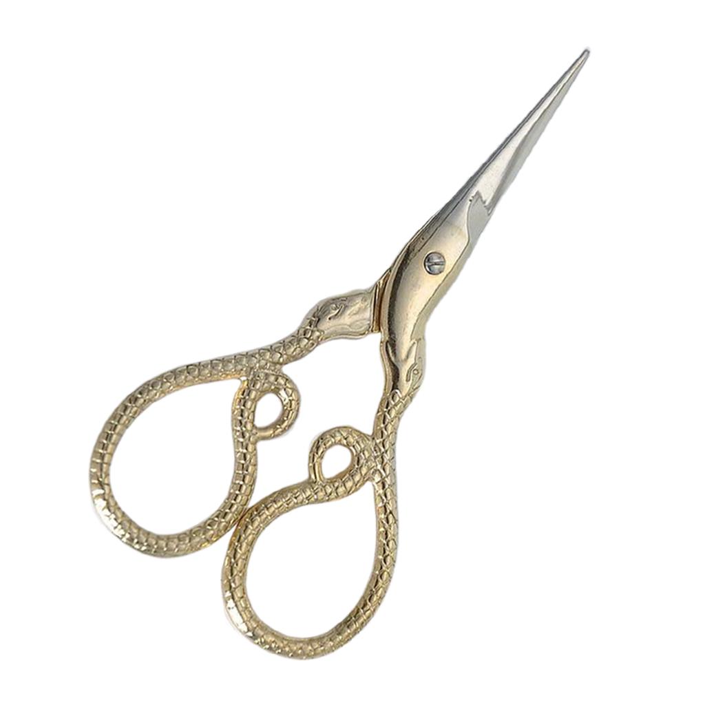 Vintage Snake Shape Sewing Scissors Trimming Dressmaking Shears Cross Stitch Stainless Steel Tailor Scissors for Sewing Embroidery Fabric
