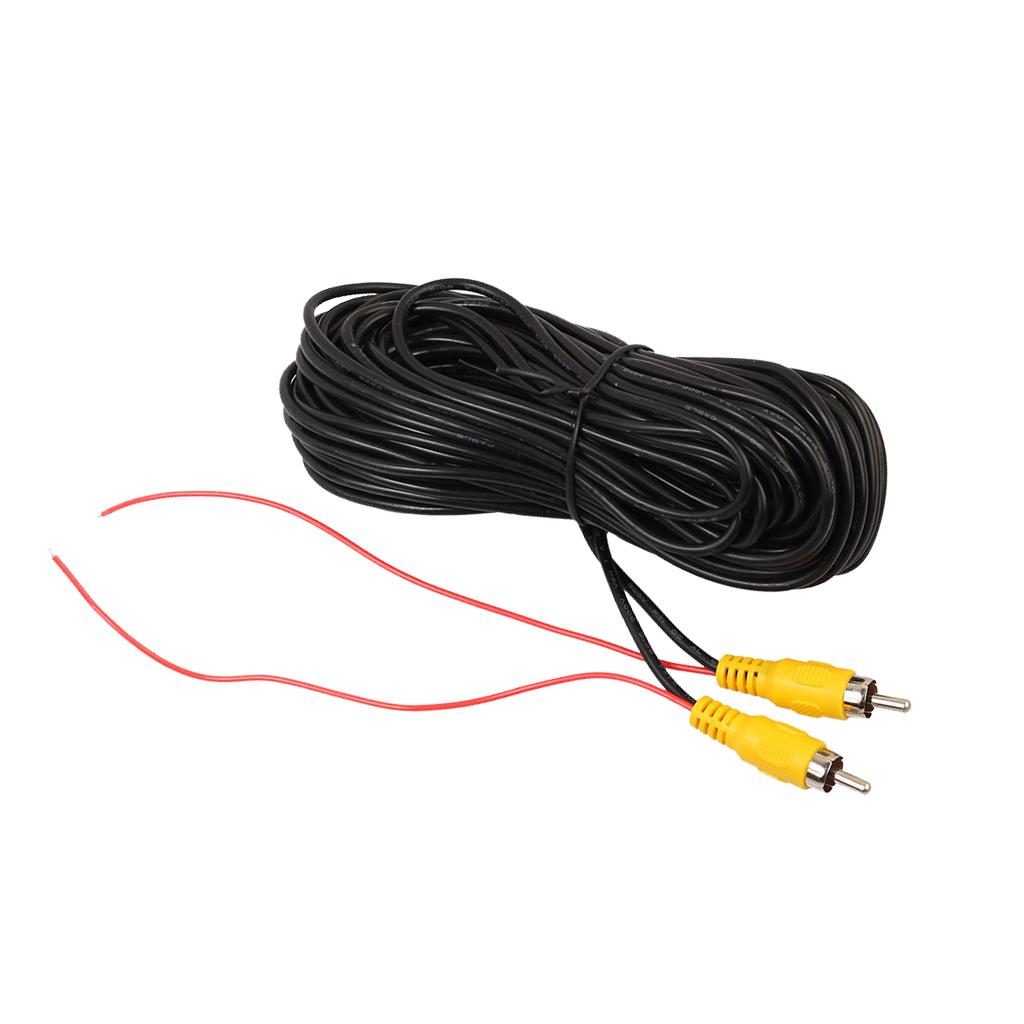 2X Car Reverse Rear View Parking Camera Video Cable With Detection Wire 20ft