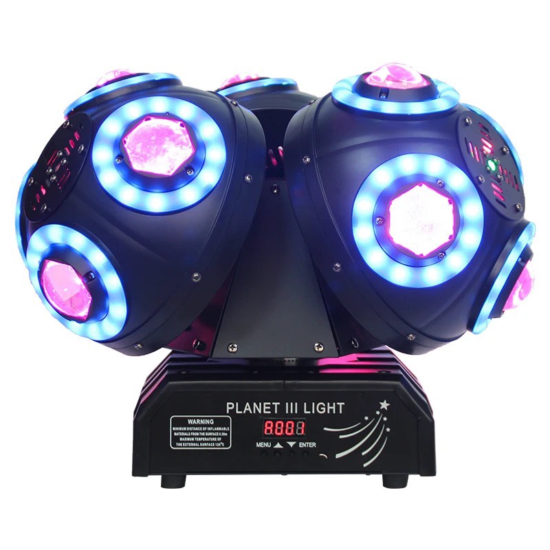 ĐÈN MOVING BALL 3 ĐẦU 12 MẮT LED + LASER ( NEW )-DÙNG LÀM ĐÈN TRUNG TÂM QUÁN BAR , DISCO , DJ [GTP]