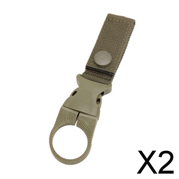 2xNylon Molle Hanging Strap Webbing Buckle Clip Bottle Hook Belt  Army Green