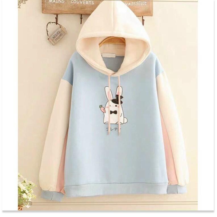 Áo khoác hoodies form rộng có mũ con thỏ cực đẹp , hot 2021 THỜI TRANG MỚI KINGSHOP79