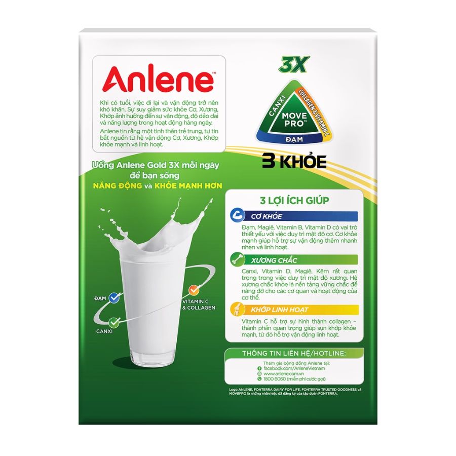 Sữa Bột Anlene Gold Movepro Hương Vanilla (Hộp Giấy 440g)