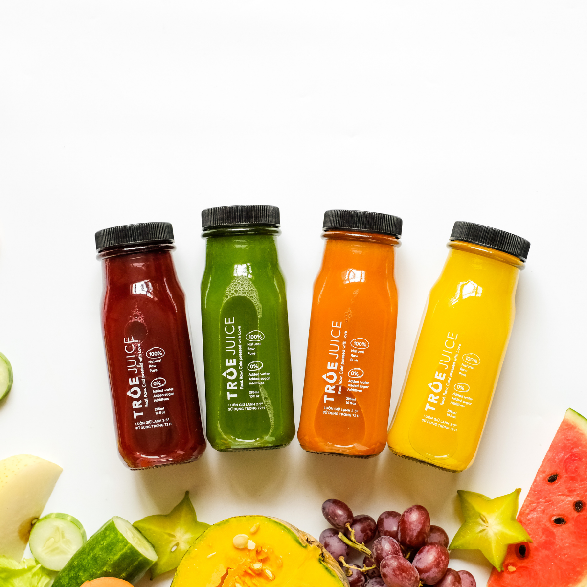 04 Chai Nước Ép Lạnh Rau Củ Quả Hữu Cơ