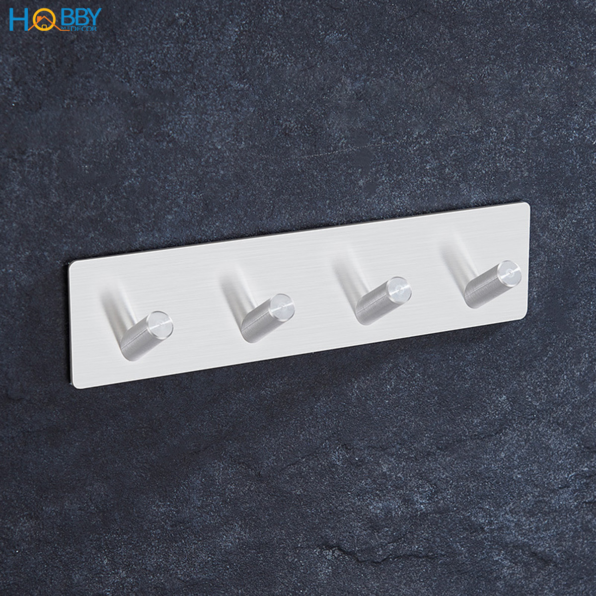 Móc treo quần áo 4 chấu inox 304 dán tường Hobby home decor 4V110