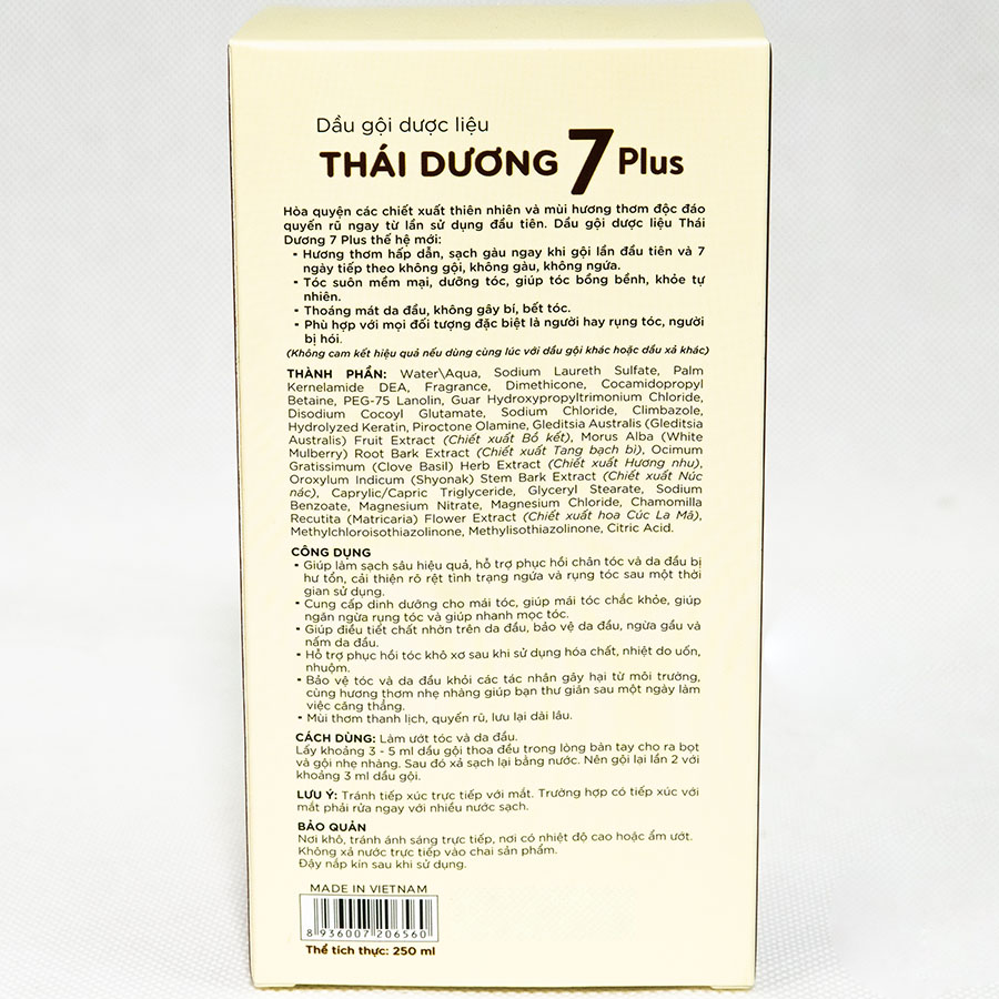 Dầu Gội Dược Liệu Thái Dương 7Plus (Chai 250ml)