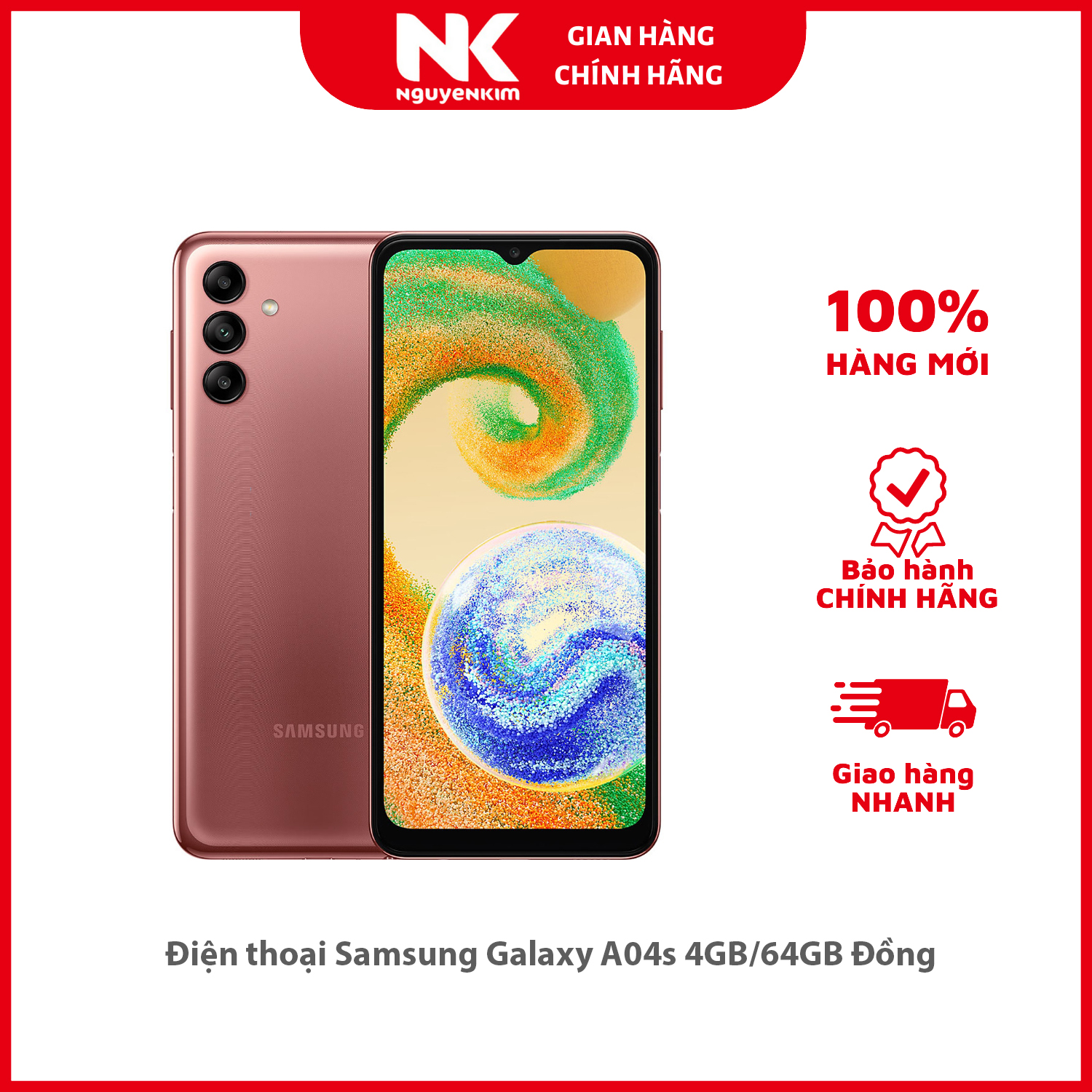 Điện thoại Samsung Galaxy A04s 4GB/64GB Đồng - Hàng chính hãng