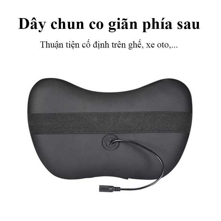 Gối Massage Hồng Ngoại 8 Bi Sạc Pin Tự Động Đảo Chiều Massage cổ, Vai Gáy... Cao Cấp Màu Đen Sang Trọng, Tinh Tế