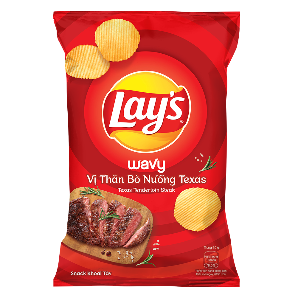 Combo 4 Lay's Wavy vị Thăn Bò Nướng Texas