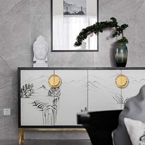1 Vàng Phong Cách Vintage Bằng Đồng Tay Cầm Kéo Cho Tủ Tủ Quần Áo Ngăn Kéo Cửa-Hình Tròn Cổ Kéo Núm
