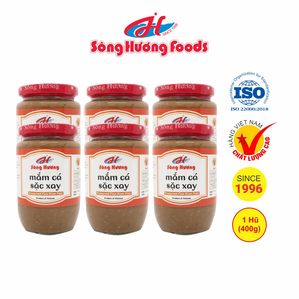 6 Hũ Mắm Cá Sặc Xay Sông Hương Foods Hũ 400g