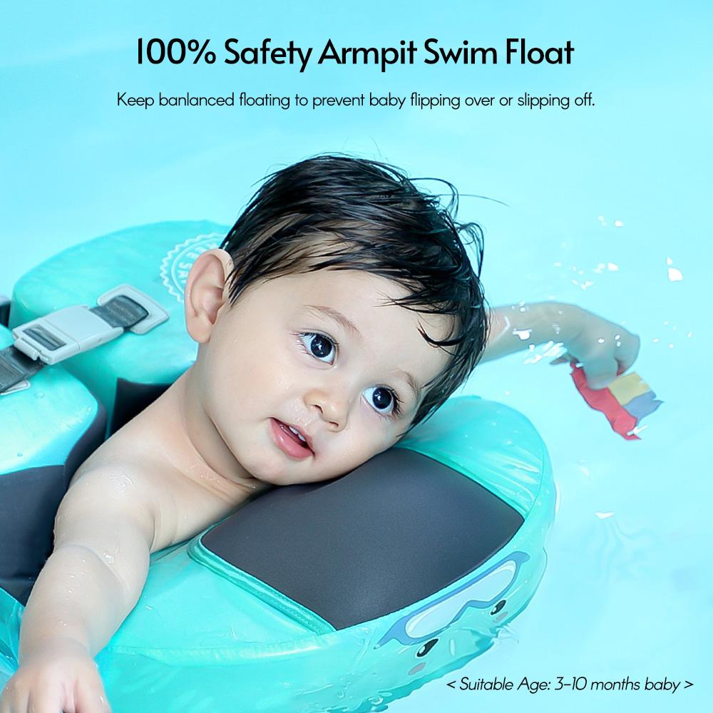 Non-Inflatable Baby Armpit Swim Float Infant Lying Swimming Ring Pool Trainer for 3-10 Months Baby