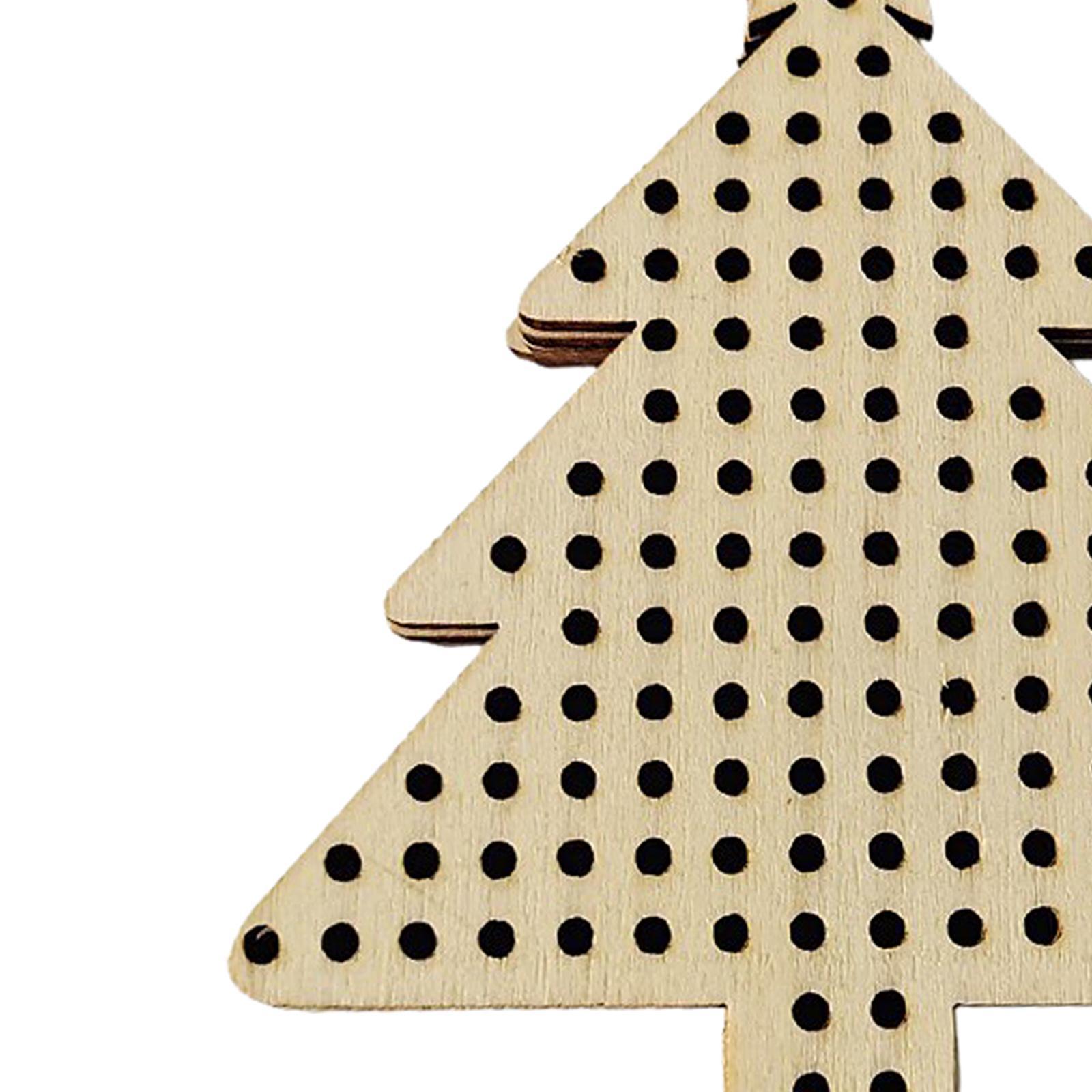 12Pcs Cross Stitch Pendant Blank Wood Shapes for Handmade Embroidery Style 1