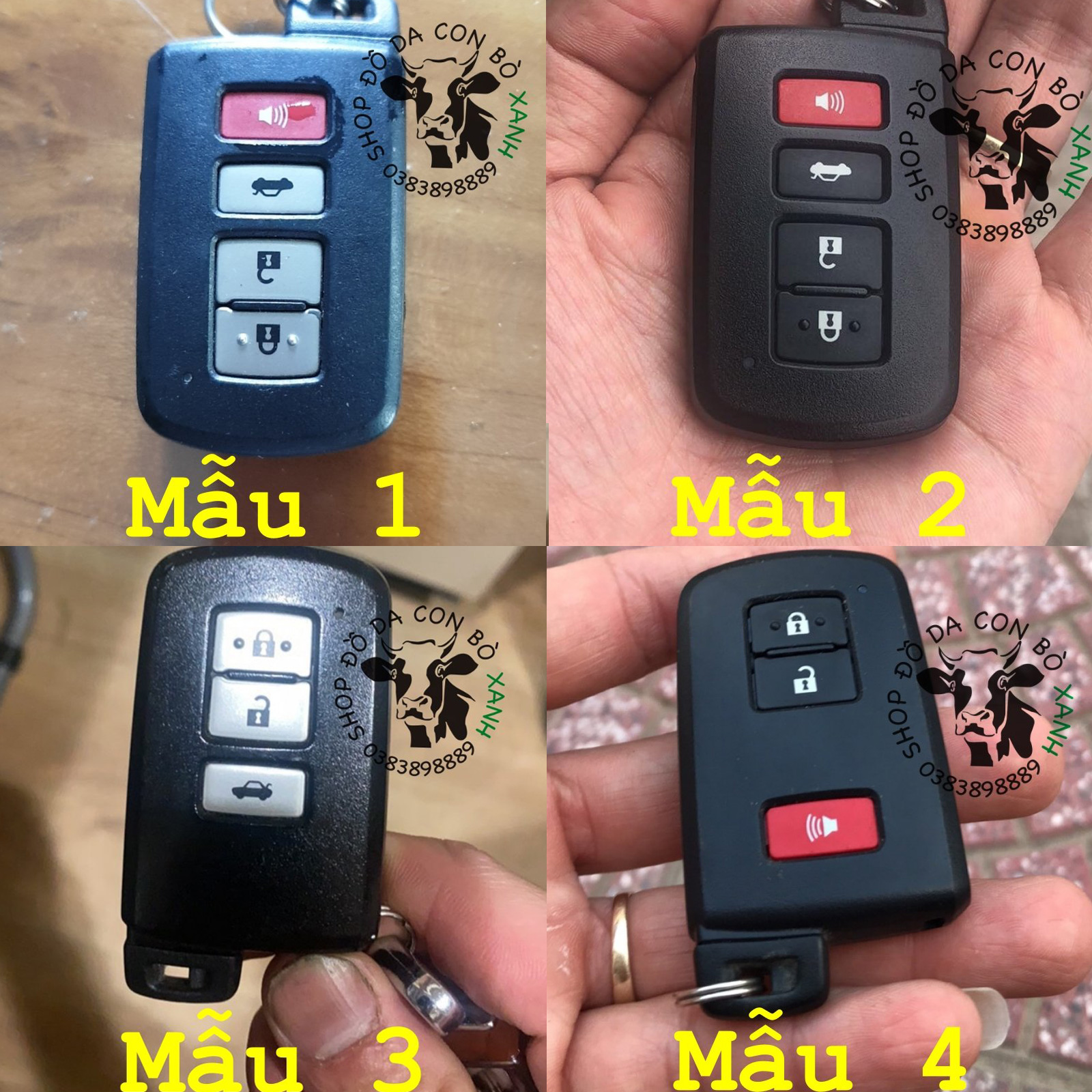 Bao da dành cho chìa khoá Toyota Altis 2019, Highlander, Camry 2014 handmade da thật 008