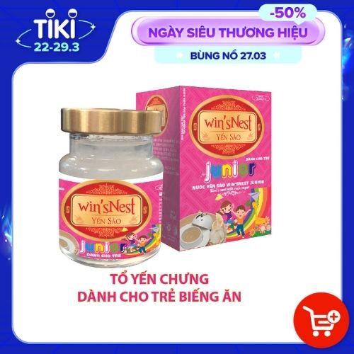 Nước yến sào win'sNest Junior 12% ( 70ml ) thích hợp cho mọi đối tượng, đặc biệt trẻ em biếng ăn