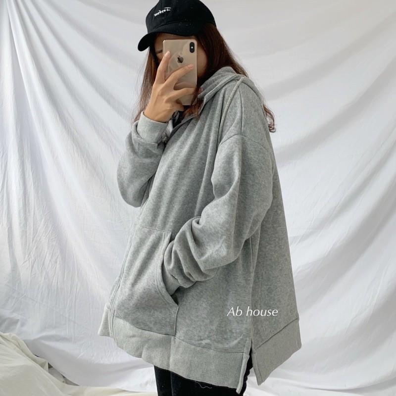 Áo khoác basic Zip trơn Unisex, áo khoác nỉ basic Zip trơn Unisex dáng rộng phong cách Hàn Quốc, Áo khoác nỉ hoodie trơn Unisex - Hoodie zip form rộng dáng suông basic ulzzang nam nữ