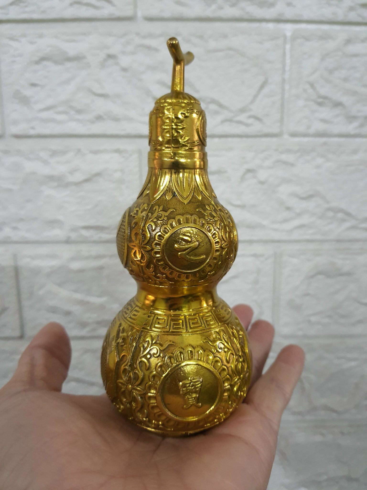 Hồ lô bát quái chất liệu bằng đồng MS021