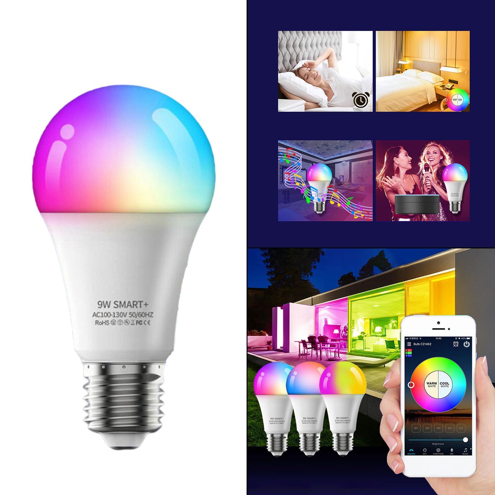 9W E27 WiFi RGB Intelligent  Bulb App Control Dimmable for