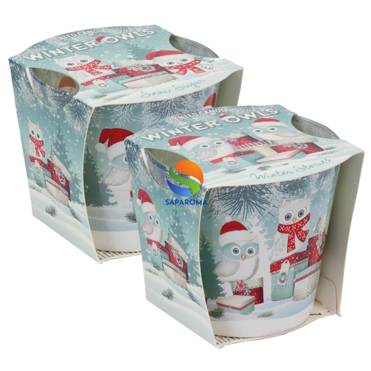 Combo 2 ly nến thơm tinh dầu Bartek Winter Owls 115g - tuyết, thông, len, nến trang trí, thơm phòng, thư giãn, hỗ trợ khử mùi