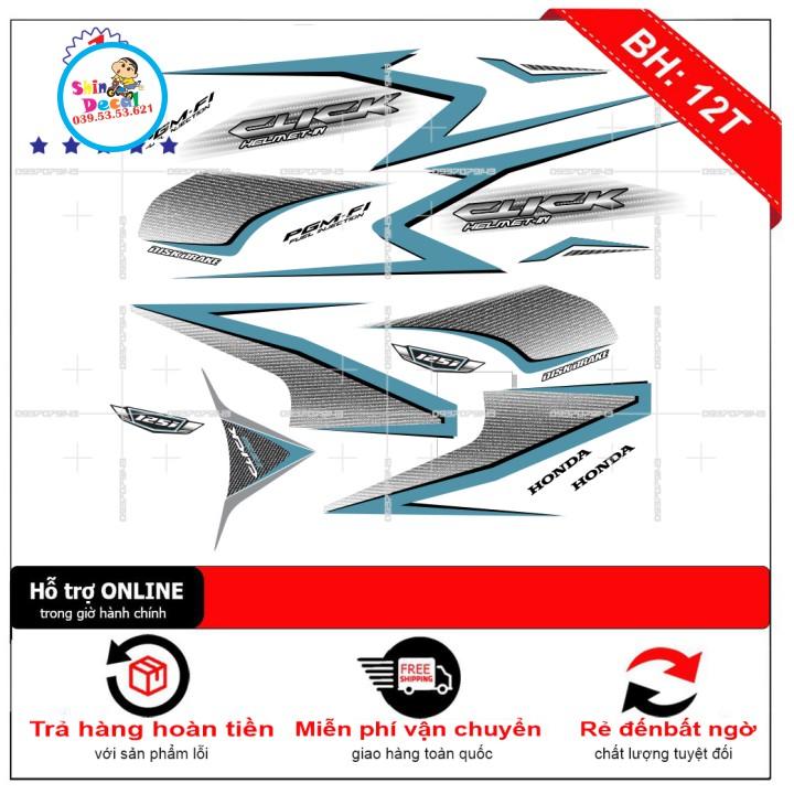 Tem rời Click 125i dán xe trắng