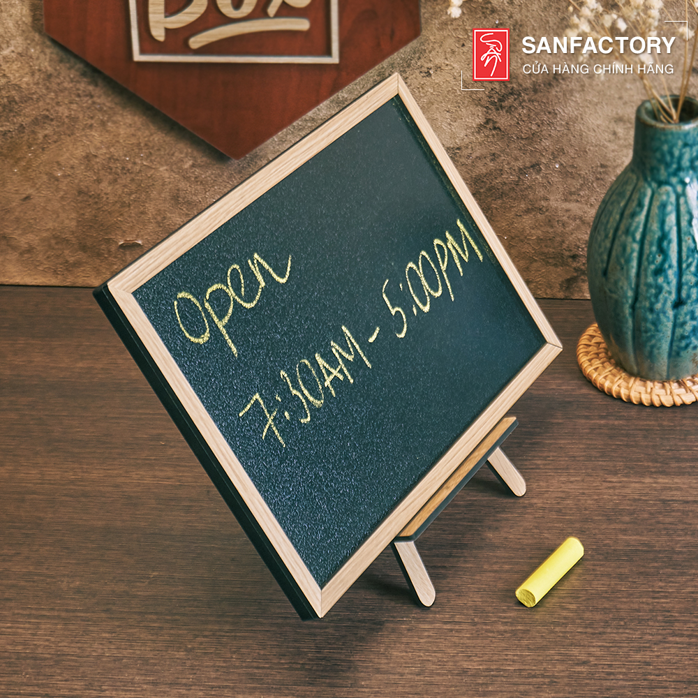 Bảng đen viết phấn để bàn, để quầy bằng gỗ ghi menu quán, viết giá thực đơn, thông tin nhà hàng, khách sạn, quán cafe