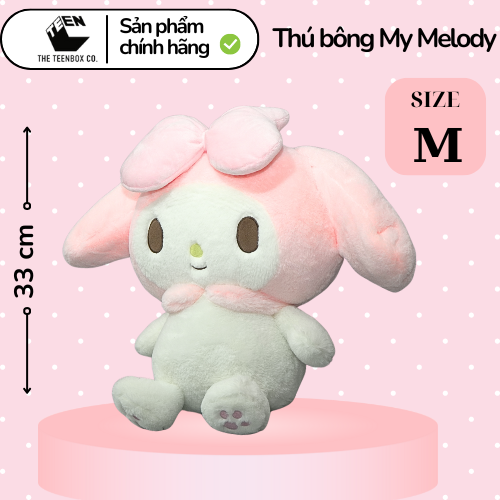 Thú bông My Melody  M, Gấu Bông Sanrio Chính Hãng, Quà tặng đáng yêu, Sản phẩm chính hãng, Phân phối bởi Teenbox
