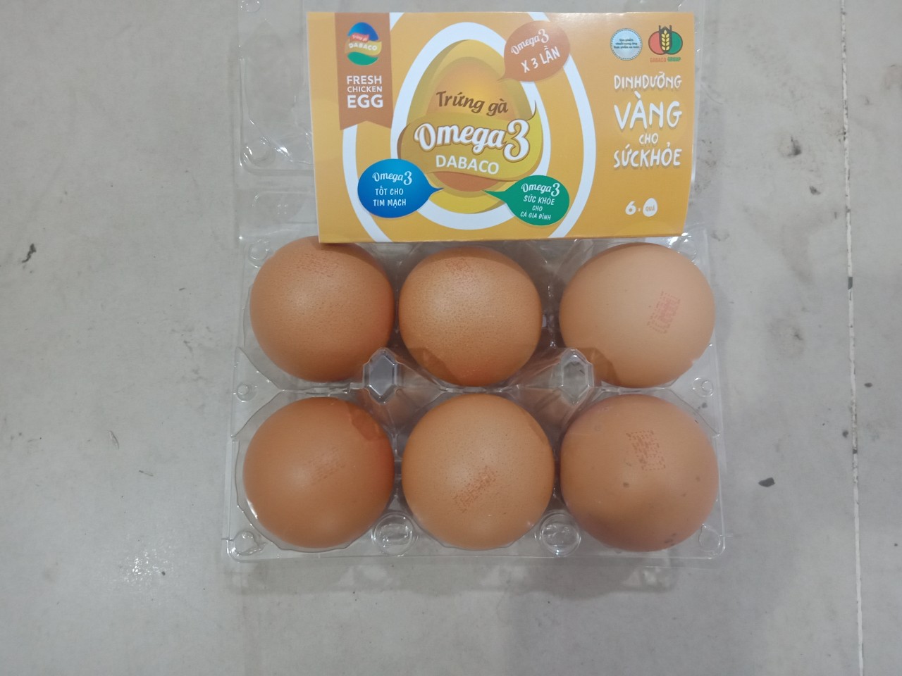 Trứng Gà Omega 3 DaBaCo - Hộp 6 Quả