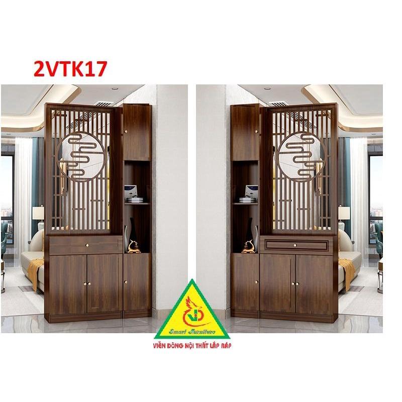 Vách ngăn tủ kệ , vách ngăn phòng khách nhà bếp 2VTK17 - Nội thất lắp ráp Viendong Adv