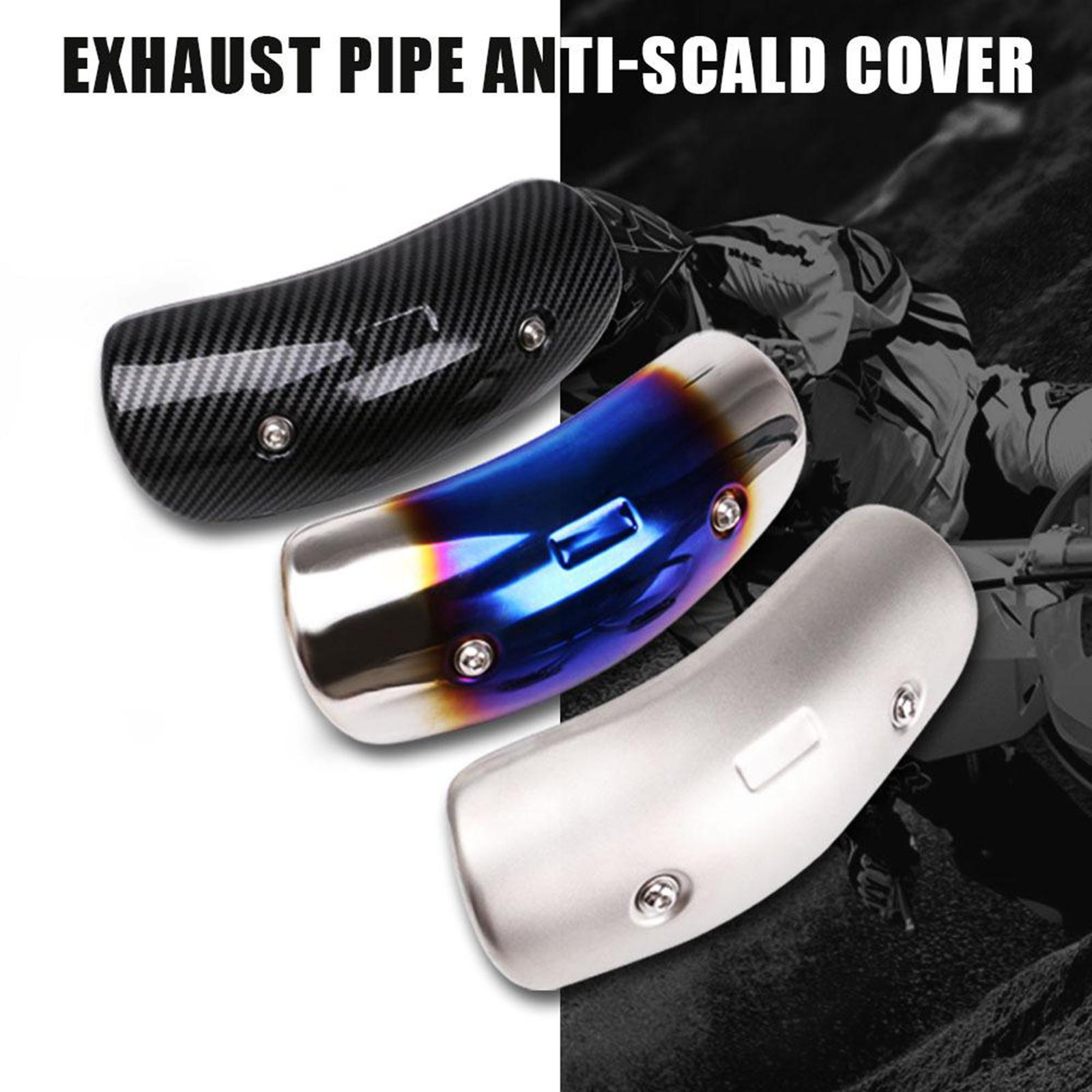 7.7" Motorbike Exhaust Heat Shield Cover Middle Pipe Guard Kit Silver