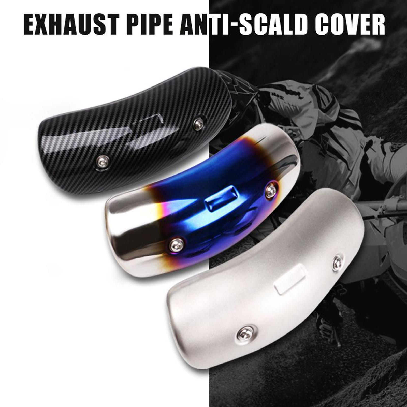 7.7" Motorbike Exhaust Heat Shield Cover Middle Pipe Guard Kit  Silver