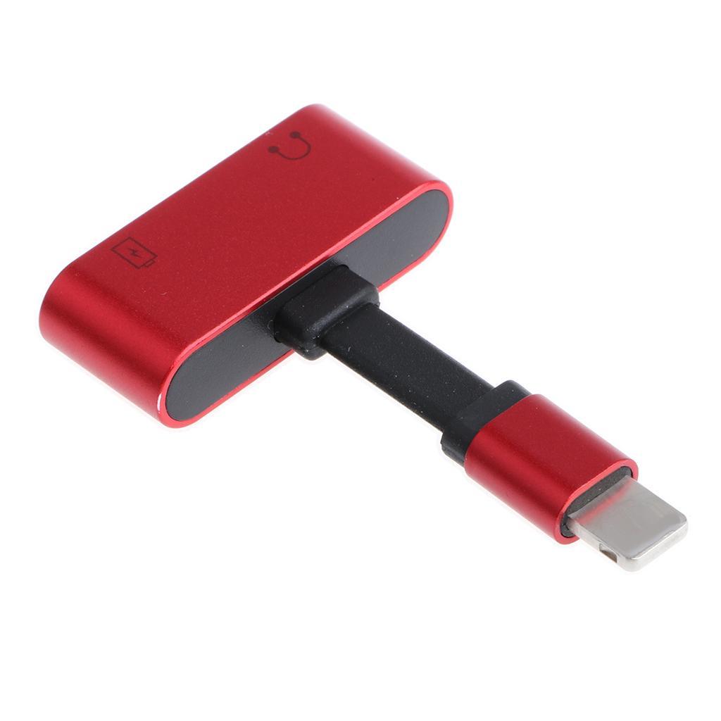 Dual Headphone Jack Audio Charge Adapter For IPhone 7 8 8Plus