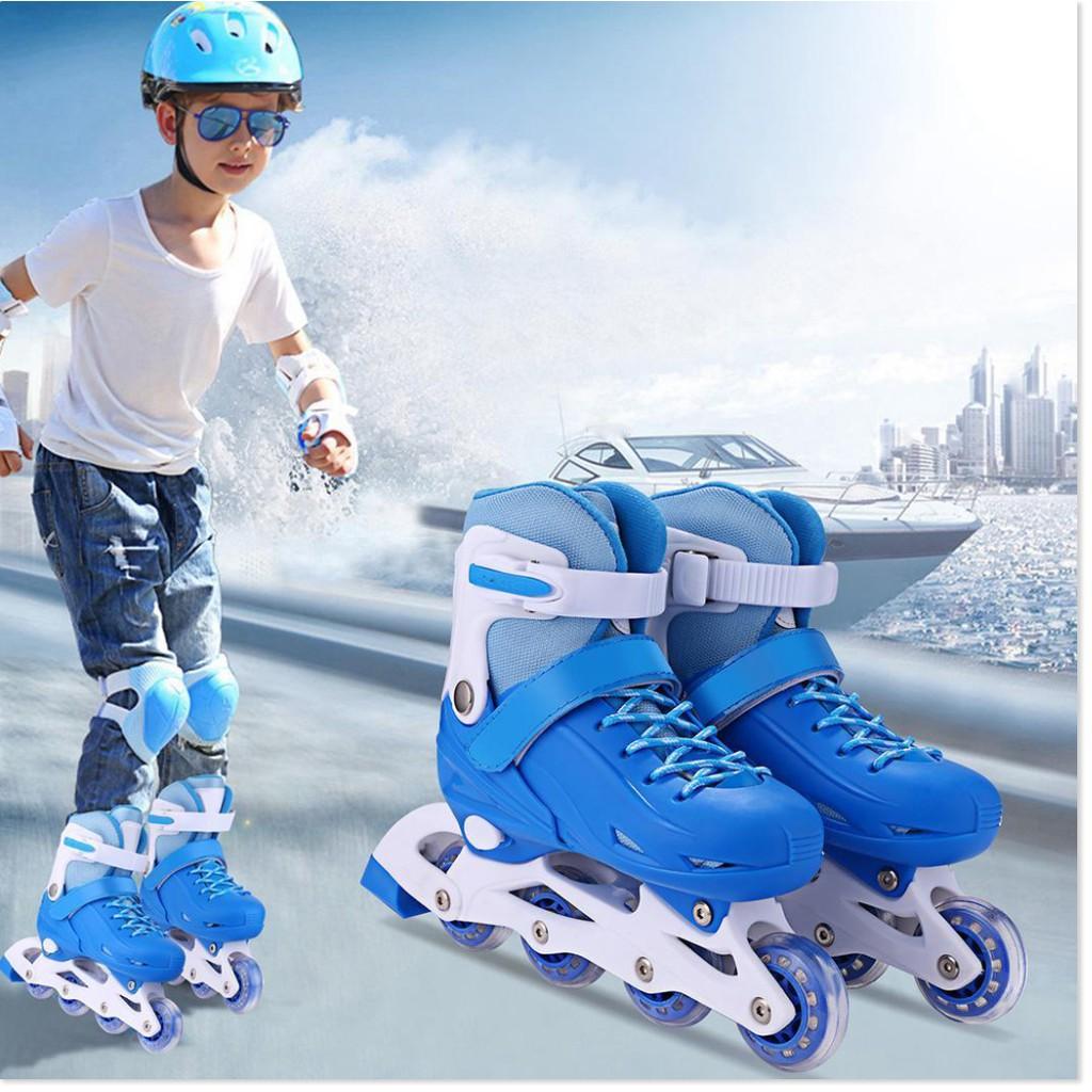 Giầy trượt patin cao cấp tặng kèm bộ bảo vệ chân tay và mũ bảo hiểm, thuộc bộ sp Giày trượt patin trẻ em, Giày patin trẻ