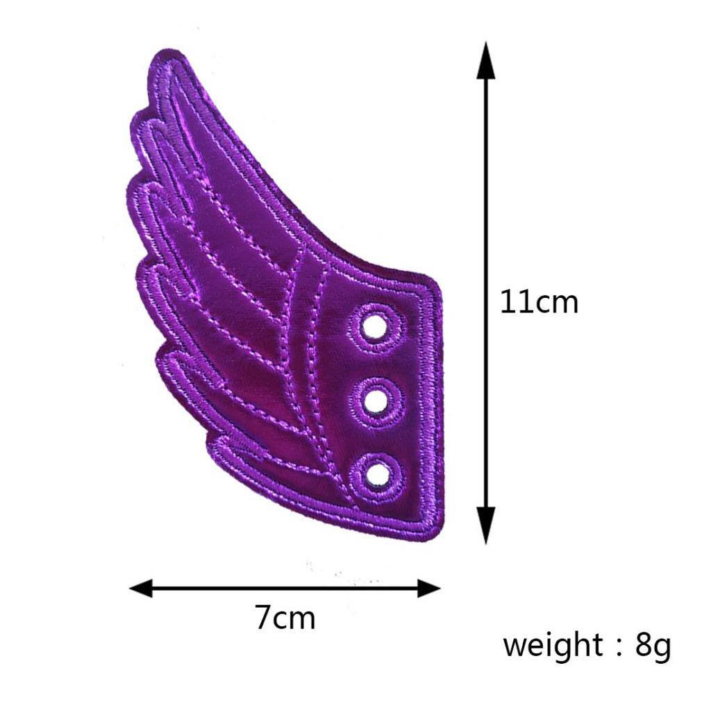 20x2Pcs Fashion Punk Angel Wings Shoes Sneaker Accessories Decorations Silver