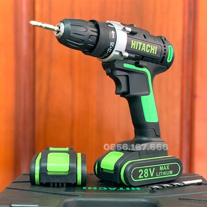 Máy khoan Hitachi 28V (Pin 5 CELL 3Ah) - Made In Malaysia - 100% Lõi đồng - Hàng mới 2019