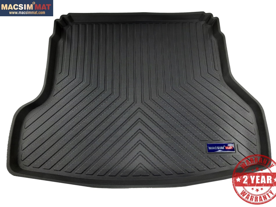 Thảm lót cốp xe ô tô Kia K3 2017-đến nay nhãn hiệu Macsim chất liệu TPV màu đen.