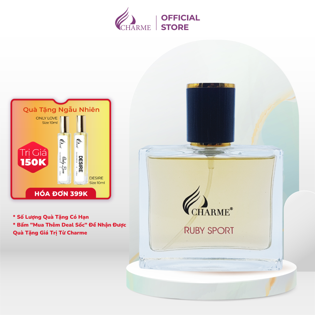 Nước hoa nam thơm lâu, Charme Ruby Sport, nam tính, năng động đầy cuốn hút, đúng chất quý ông, 50ml