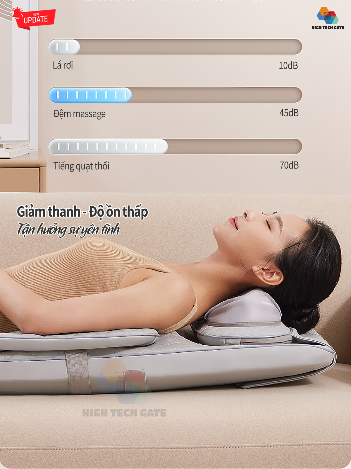 Đệm Massage Toàn Thân 918-7 Chế Độ Massage 3D, Tích Hợp Nhiệt Hồng Ngoại, 3 Cường Độ Xoa Bóp, 3 Mức Rung và Chườm Nóng, hàng chính hãng