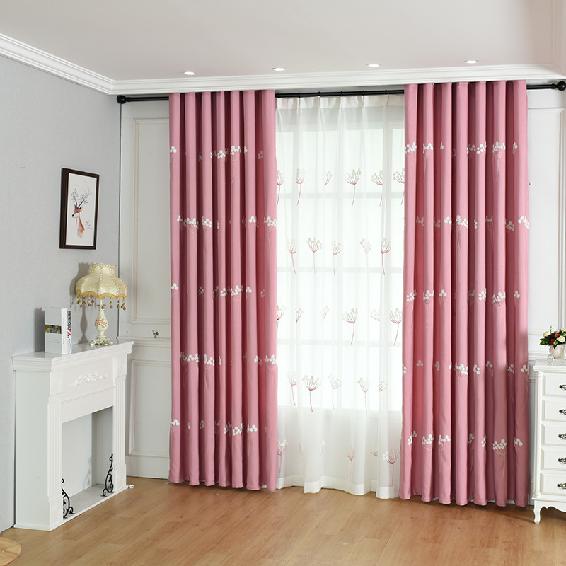 RÈM CỬA BỒ CÔNG ANH THÊU XANH, HỒNG SIZE 1M NGANG X 2M7 CAO (1 TẤM )