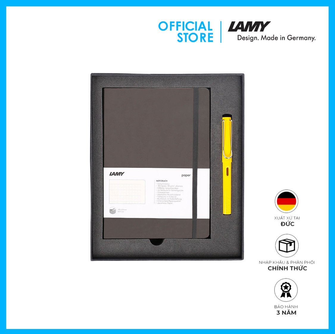 Lamy Notebook A5 Softcover Umbra + Lamy Safari Yellow - GSNSa0025