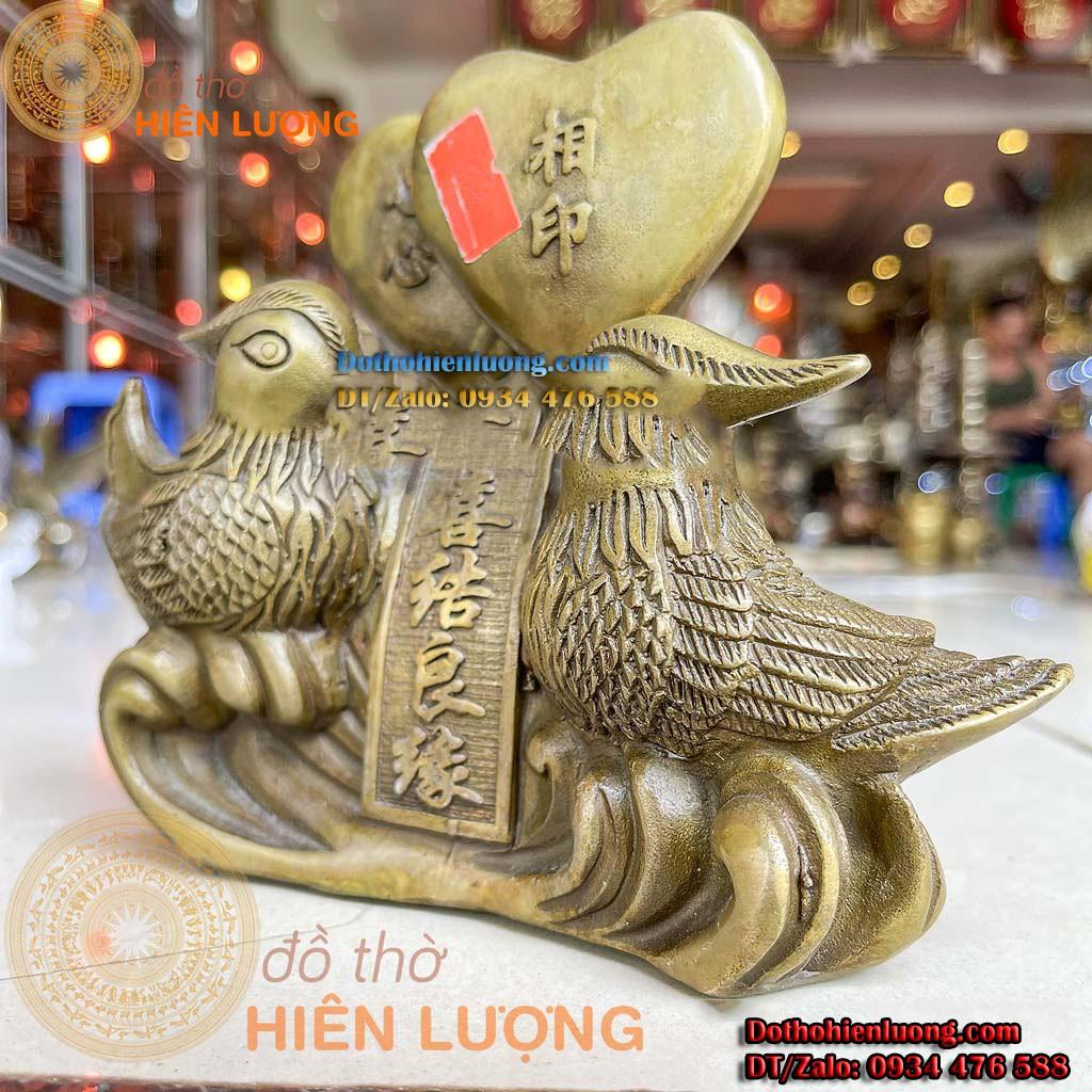 Tượng Đồng Đôi Chim Uyên Ương Trái Tim - Biểu Tượng Tình Yêu Và Thủy Chung