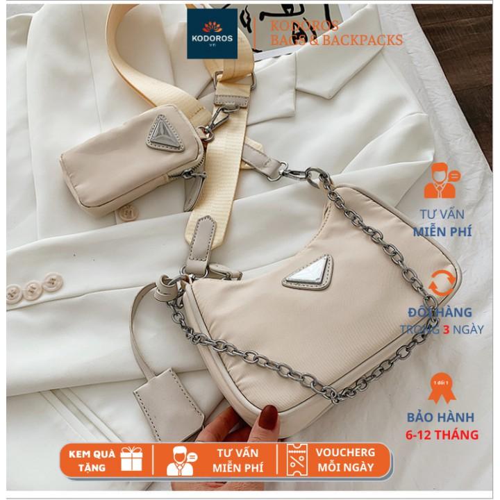Set 02 túi xách nữ đẹp, túi xách thời trang nữ tặng kèm túi nhỏ vải chống nước KDR-TDC374