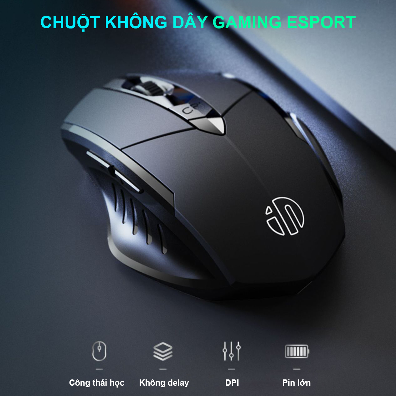 Chuột gaming không dây sạc pin Sidotech P6W cho game thủ chơi game chuyên nghiệp kết nối Wireless 2.4G không độ trễ, pin sạc sử dụng 30 ngày tương thích máy tính laptop window Mac OS - Hàng Chính Hãng