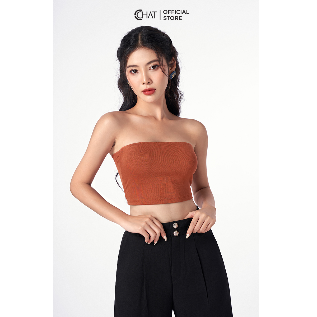 Áo Quây Ngực CCHAT Không Đệm Thun Trơn Croptop Dáng Ôm Cao Cấp Phong Cách Trẻ Trung 22ZQC2001OT