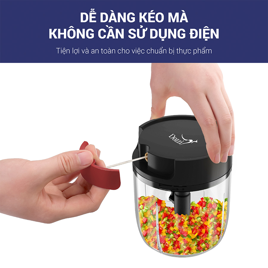 Dụng cụ xay tỏi ớt 520ml DZA328R Dozzi (Hàng chính hãng)