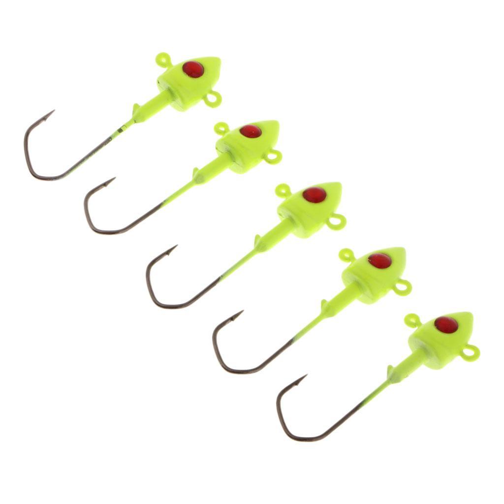 5 Pieces Super Sharp Fishing Hooks Jig Head Freshwater & Saltwater Fishing Baits Lures Flies Jigs