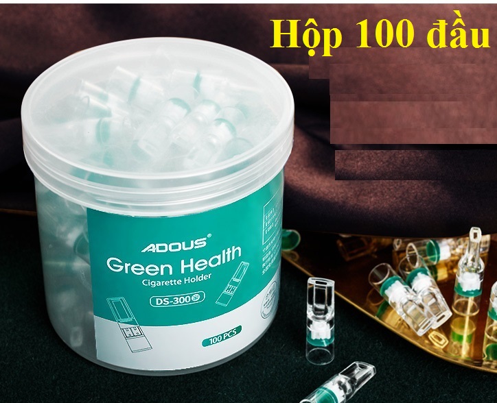 Hộp 100,200 đầu lọc thuốc cao cấp nhựa dẻo bảo vệ sức khỏe, màu giao ngẫu nhiên ( mua từ 3 hộp tặng kèm 1 hộp nhựa đựng đầu tẩu)